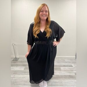 City Chic Black Sequin Maxi Dress - New - Size 24